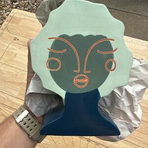 Blue Terracota Face Vase Opal House